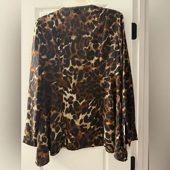 Rafaella Brown and Black Animal Print Blouse - Picture 7 of 9